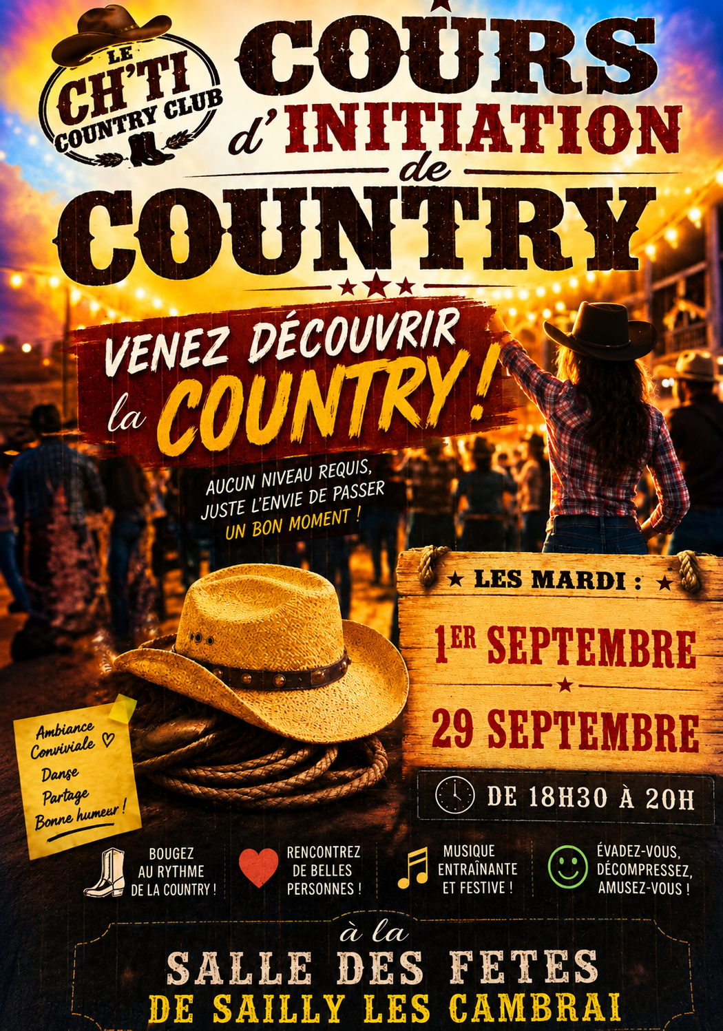 COUNTRY - Cours d'essai - SAILLY LEZ CAMBRAI le mar. 01 sept. 2026 à 18h30