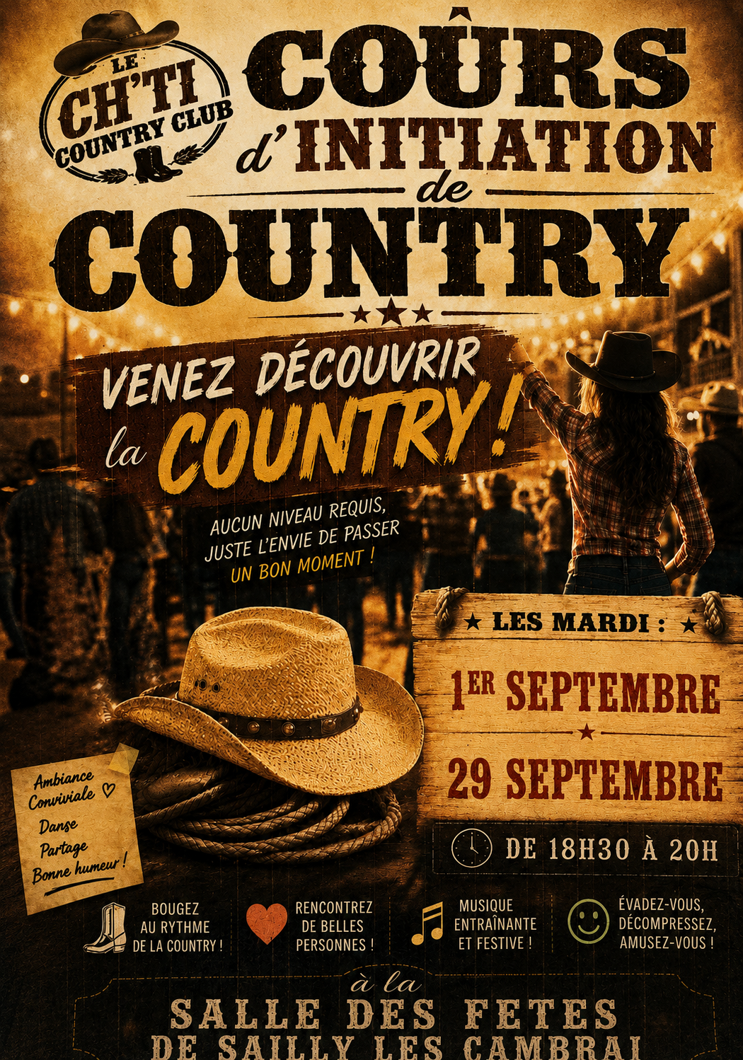 COUNTRY - Cours d'essai - SAILLY LEZ CAMBRAI le mar. 29 sept. 2026 à 18h30