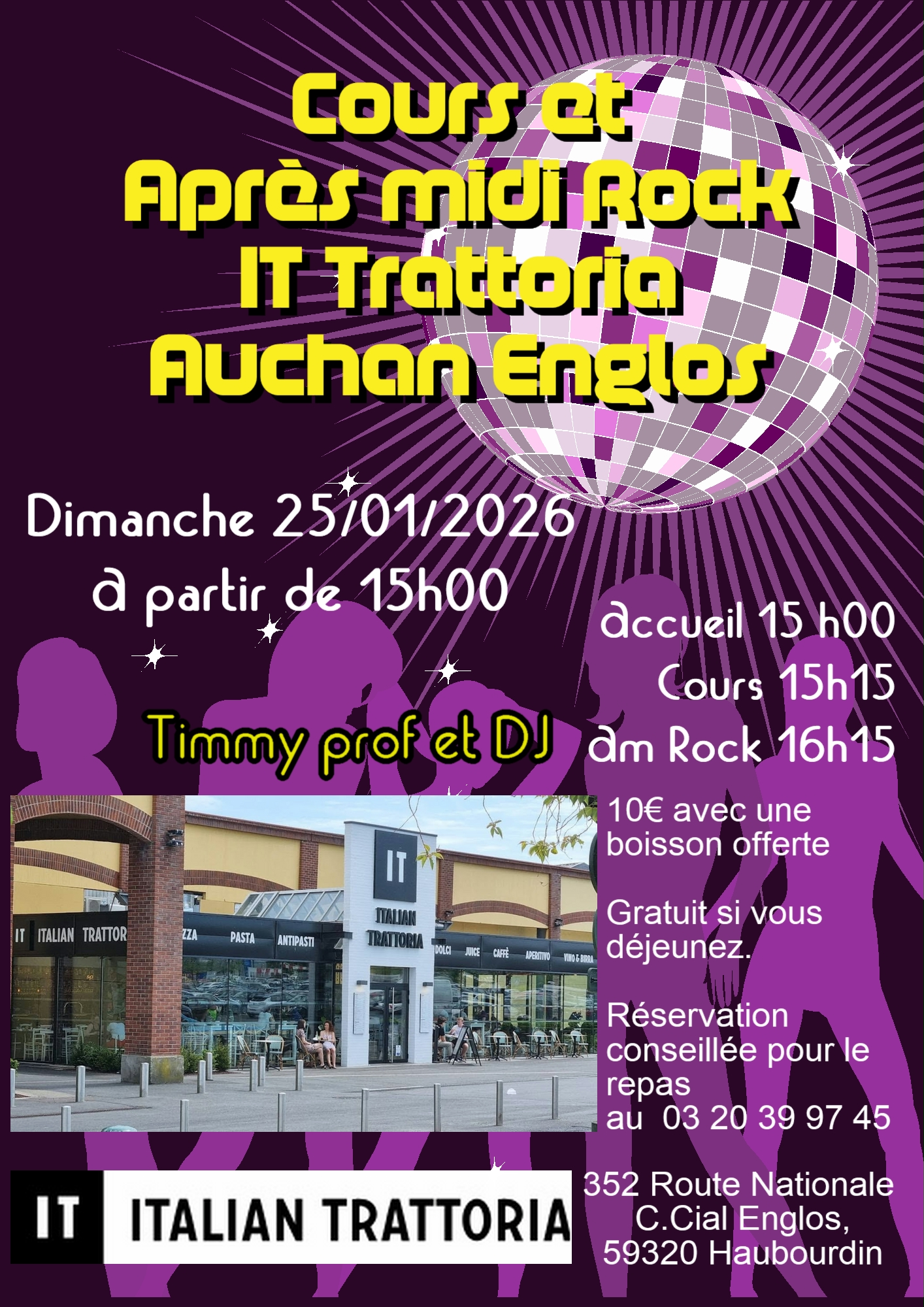 Cours et après midi Rock au Trattoria d'Englos le dim. 05 avr. 2026 à 15h00