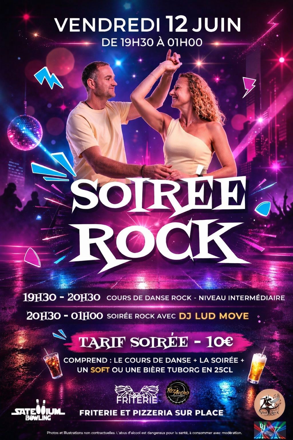 Cours et Soirée au Bowling Satellium le ven. 12 juin 2026 à 19h30