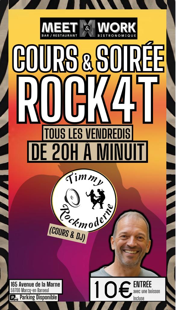 Cours et soirée Rock au Meet and Work le ven. 12 déc. 2025 à 20h00