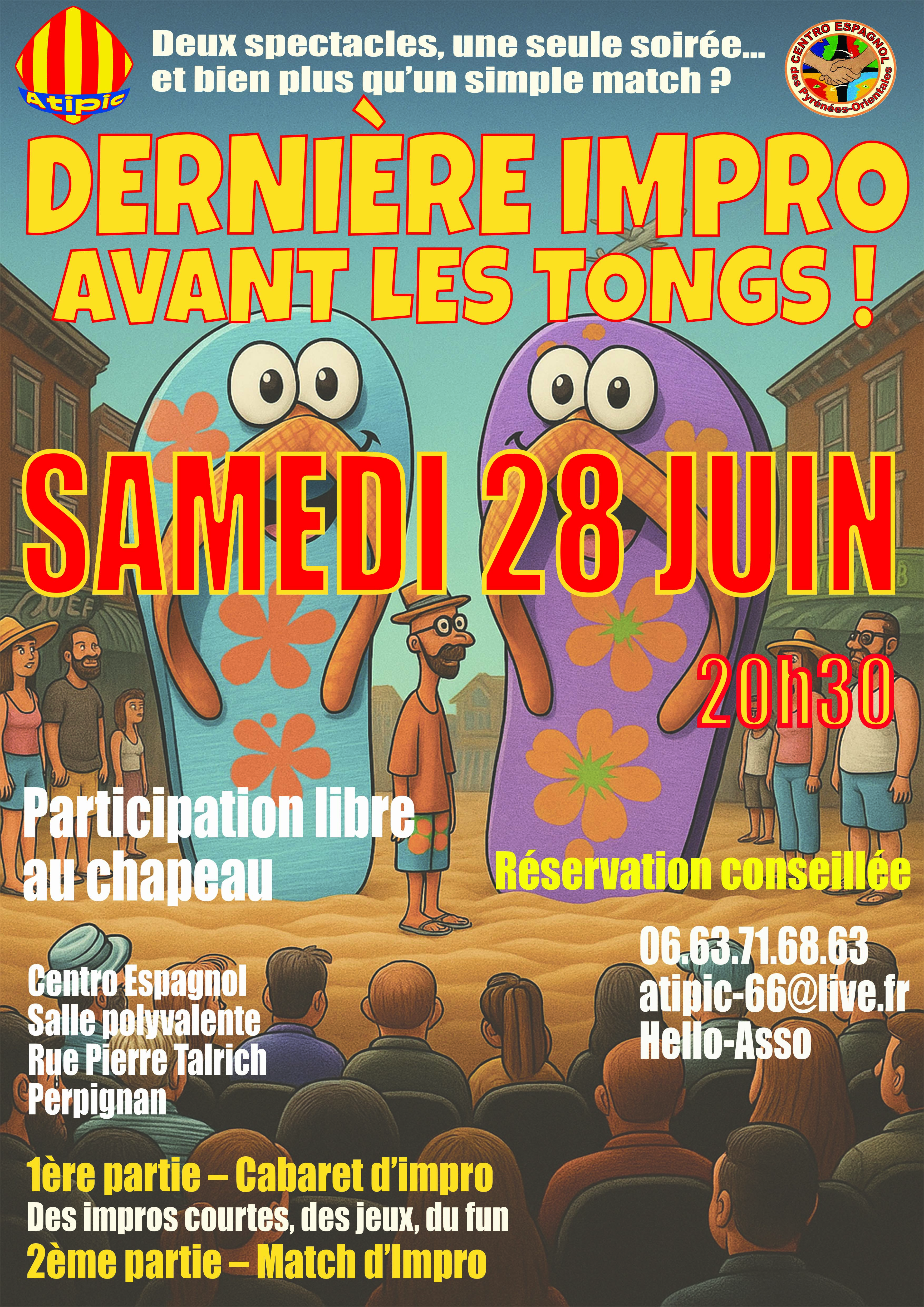 Dernière Impro Avant les Tongs le sam. 28 juin 2025 à 20h30