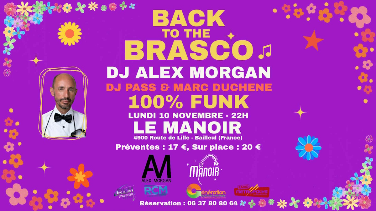 Soirée Funk au Manoir Back To The BRASCO le lun. 10 nov. 2025 à 22h00